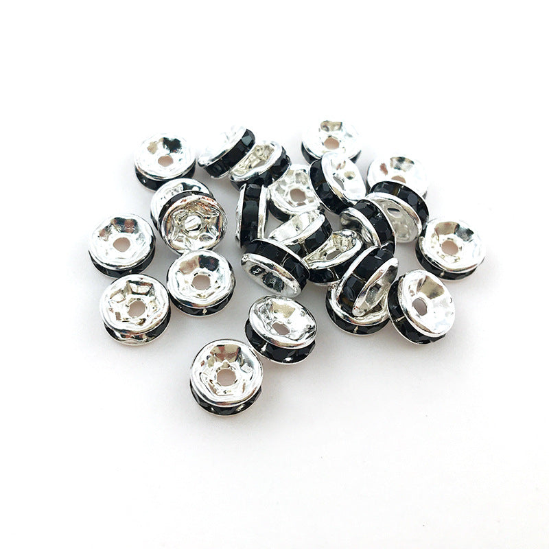 Venta al por mayor, 100 unidades/paquete, 8MM, accesorios de bricolaje, cuentas de aleación de anillo de perforación